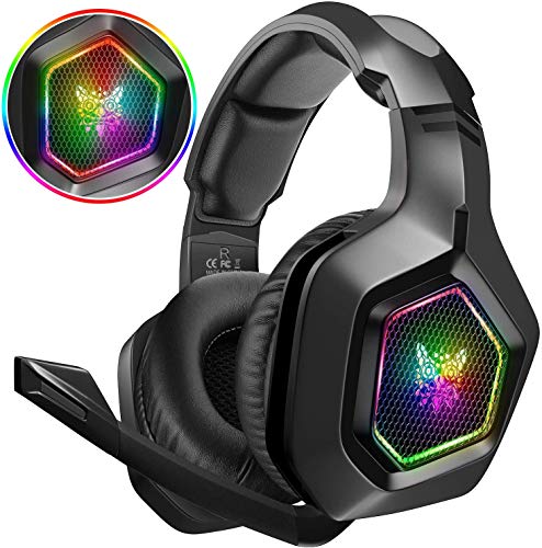 OniKuma K10, koptelefoon, professionele gaming headset, compatibel met PC, Mac, PS4, Xbox, tablet, ledlicht, RGB, ruisonderdrukking - Afbeelding 3