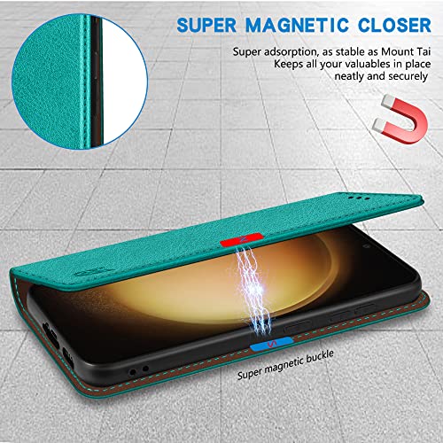 Image of ZZXX for Samsung Galaxy S23 Wallet Case Strong Magnetic 6.1 inch,Lake Blue