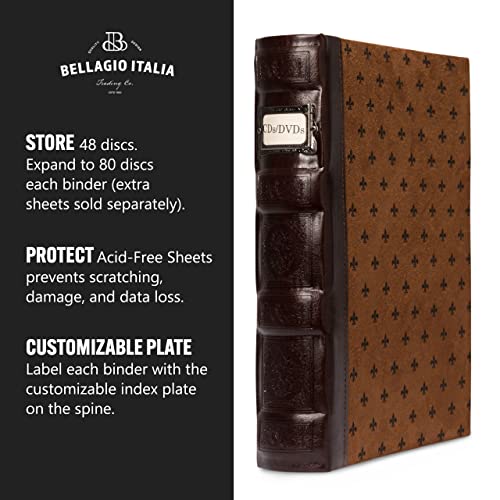 image for Bellagio-Italia Tuscany CD/DVD Storage Binder - Leather - 48-Disc Capa