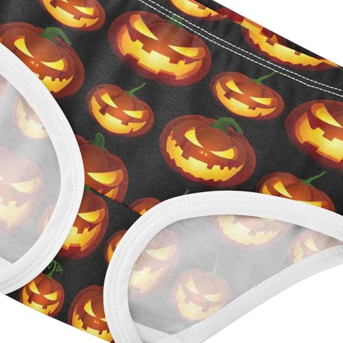 Joisal Toddler Girls Underwear 2t Cotton Panties for Girl Artistic Undies Kids Briefs Halloween Pumpkin Black4