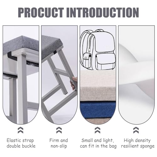 Cojín para taburete cuadrado cómodo con cremallera lavable para barra de cocina 5
