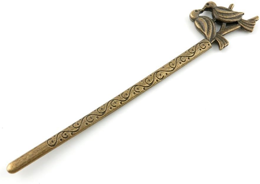 40 PCS Ancient Antique Bronze Fashion Jewelry Making Crafting Charms Findings Bulk for Bracelet Necklace Pendant Retro Accessoires Lots Vintage N2RI2N Bird Hairpin Head Pins