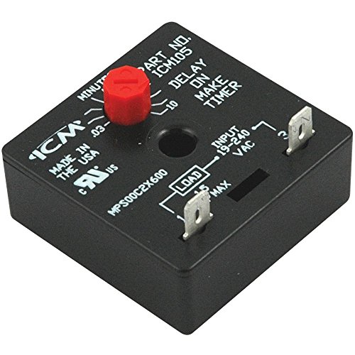ICM Controls ICM105 Delay-on-Make Timer with 0.03-10 Minute Adjustable Delay, Universal 18-240 VAC