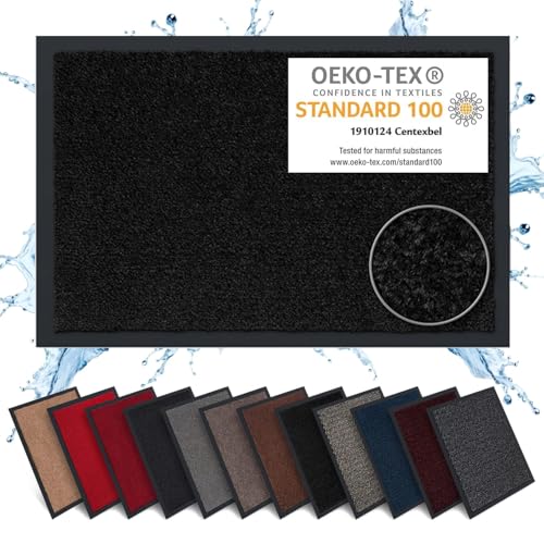 Carpet Diem Felpudo Antideslizante 40 x 60 cm - Trampa de Tierra Felpudo Exterior e Interior para una Entrada Limpia - Fácil de Cuidar - Negro