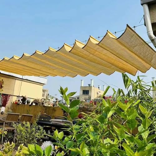 Toldo de malla para pérgola de patio con protección solar 75% UV de 2x7 m 5