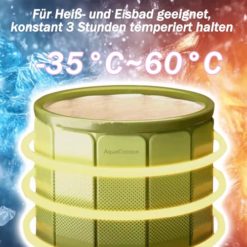 Simcat 70X65cm Faltbare Badewanne für Heiß- und Kaltbäder - Tragbare Erwachsenen Badewanne, Dusche-Kompatibel für kleine Badezimmer, Outdoor SPA & Wellness (grün)