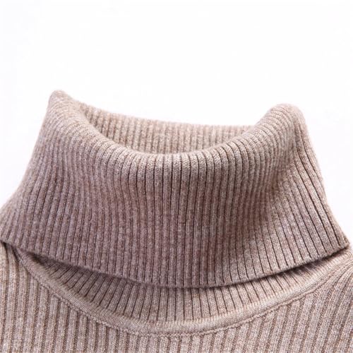 Men's Turtleneck Knit Sweater Warm Casual Solid Color Simple Design Pullover Winter Jumper4