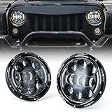 Xprite 7 Inch 75W LED Headlights Compatible with Jeep Wrangler TJ JK 1997-2018, with High/Low Beam,...