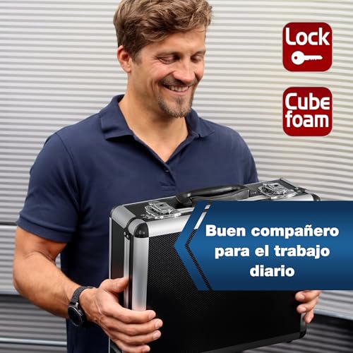 Miniatura 7 de Peaktech 7300 Estuche Universal Para Dispositivos De Medición, Robusto, Almacenamiento De Herramientas, Relleno De Espuma, Con Cerradura, Protección Contra El Polvo, M - 320 X 250 X 150 Mm