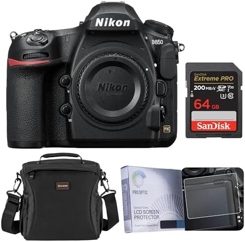 Nikon D850 DSLR Camera Body, 45.7MP FX-Format, 4K UHD Video, Bund...