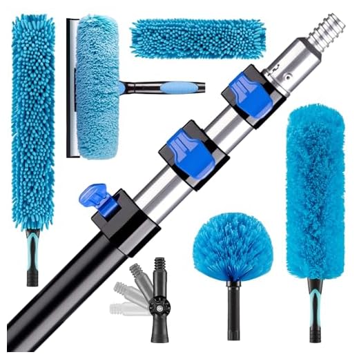 TreVark 20FT High Reach Duster Cleaning Kit with 5-12 FTExtension Pole