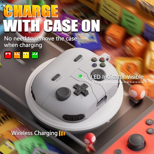 Image of Game Case for Samsung Galaxy Buds 3 FE(2025) & Galaxy Buds 3 Pro Case(2024),Silicone Classic Game Player Design with 3D Button Case Cover for Buds Pro 3 for Men with Cleaner Kit-Rock Grey