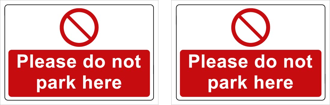 Pack Of 2 Rigid Plastic Signs 300mm X 200mm X 3mm With Rounded Corners Keep Clear 24 Hour Access Required No Parking With Brass Eyelets In Each Corner
