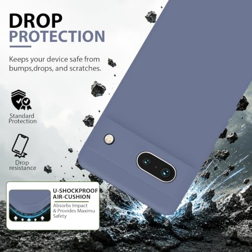Image of KACA Silicone Back Case for Google Pixel 7a, Soft-Touch, Shockproof Phone Back Cover for Google Pixel 7a (Grey)