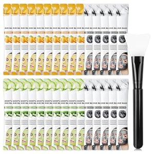 30PCS Clay Mask for Face,Vitamin C,Dead Sea Mud,Cucumber Mud Mask Set,Deep Cleansing Blackhead Remover Facial Skin Care Set,Moisturizing Face Masks for Women,Face Masks Gift Set