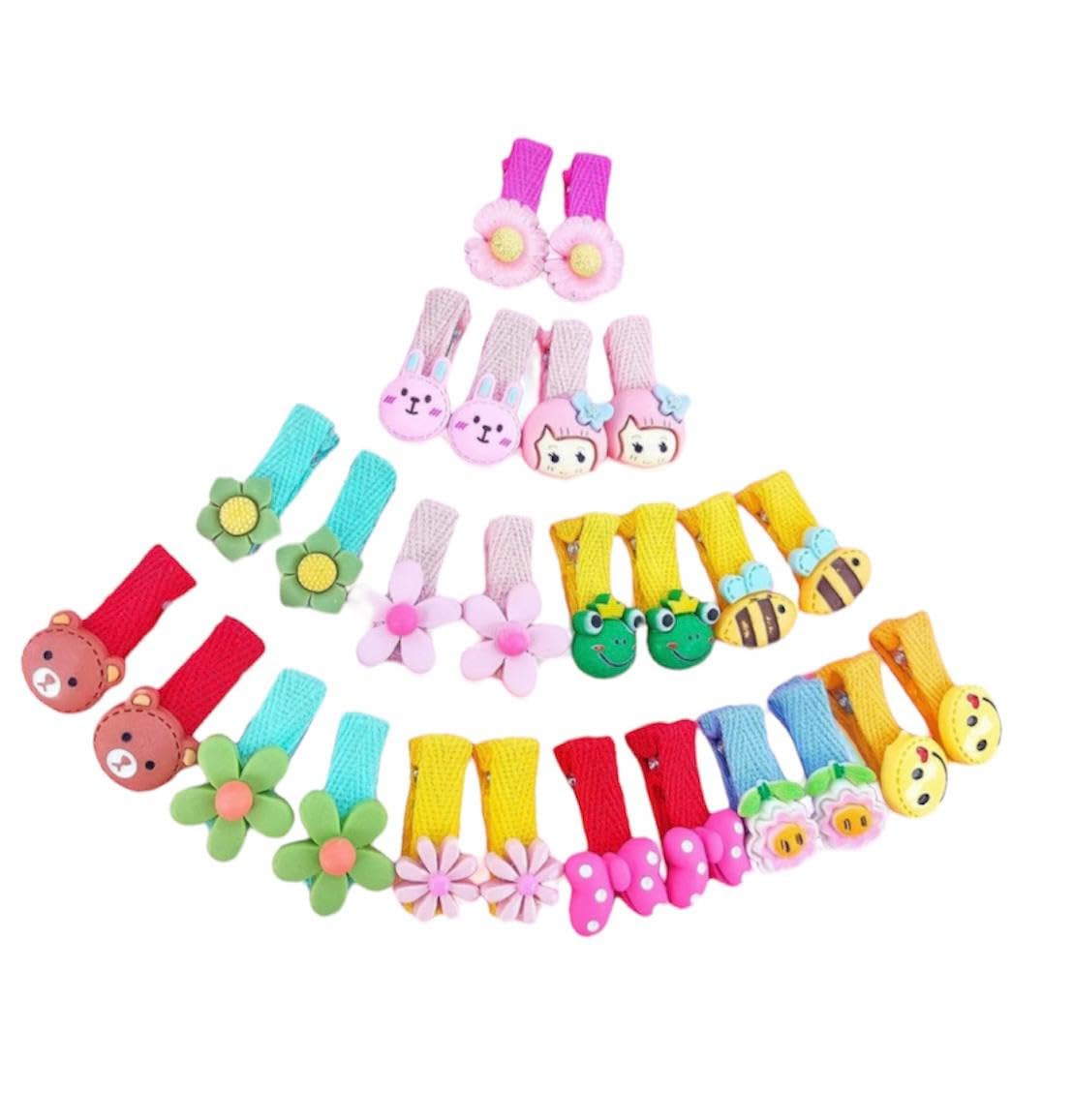 Bakefy - 26 Pcs Korean Style Hair Clips Cute Animal Fruit Flower and more Characters Fully Ribbon Lined for Baby Girls toddlers kids Teens Hair Accessories (B0CZJPGD3F) Amazon Price History, Amazon Price Tracker