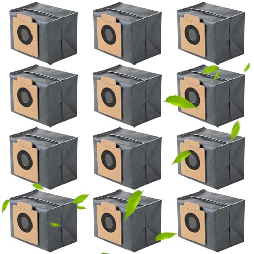 Rebirthcare 12 pack x8 pro dust bag compatible with eufy clean x8 pro / x10 pro omni robot vacuum self-empty station 2.5l large 