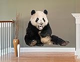 wandtattoo kinderzimmer aus china flexibel, reiß- & wischfest Apalis Wandtattoo No.501 Lachender Panda 100x87cm Wandsticker Kinderzimmer China Tiere, Größe:87cm x 100cm