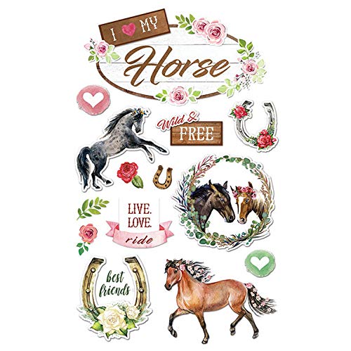 Paper House Productions I Love My Horse 3D Dimensional Scrapbook Stickers, STDM-0304