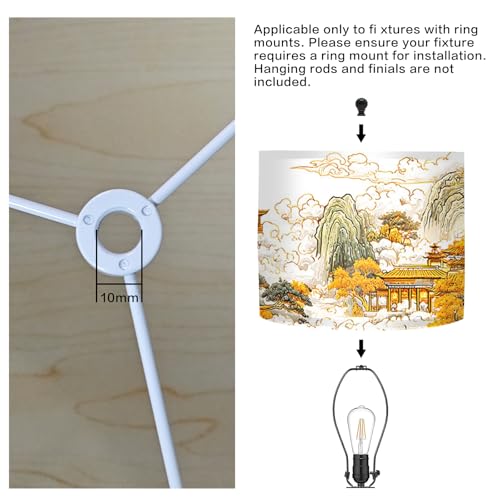 Image of Nuxovilar Lamp Shades Set of 2, 13 inch Top x 13 inch Bottom x 10 inch High (Spider)