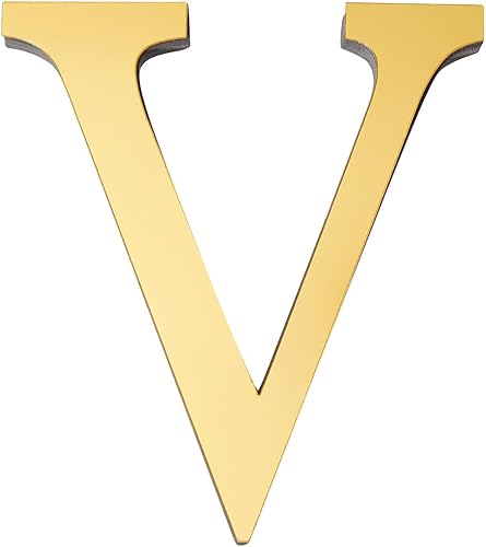 Calcomanías de pared con letras acrílicas 3D, letras doradas, decoración de pared del hogar, letrero del alfabeto, calcomanías de pared para sala de