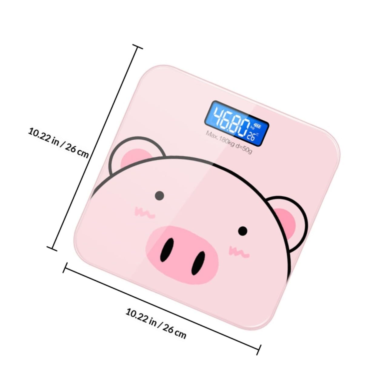 Báscula Digital de Peso Corporal y Pantalla Lcd de Alta Definición Diseño de Dibujos Animados Vidrio Templado Precisión de 2 Decimales Hogar