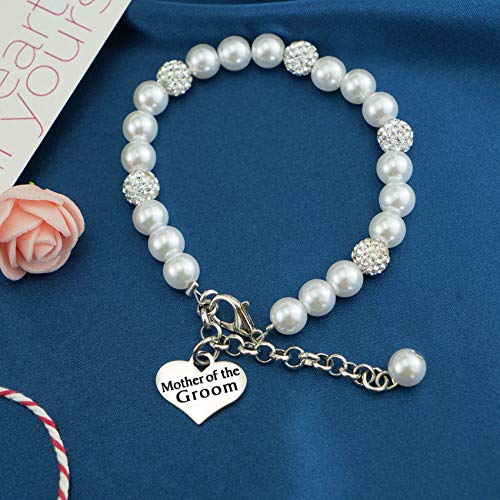LParkin Mother of The Groom Gifts Pearl Bracelet Wedding Gift for Mom Mother in Law Jewelry3