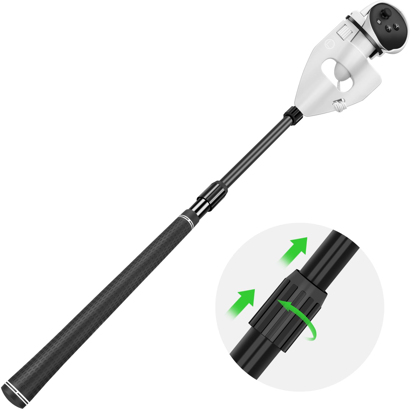 VR Golf Club Compatible with Meta Oculus Quest 3S/3 Accessories, Retractable Golf Club Handle Attachment for Holding VR Controller, Realistic VR Golf Grip Accessory, Enhance Golf Games Experience