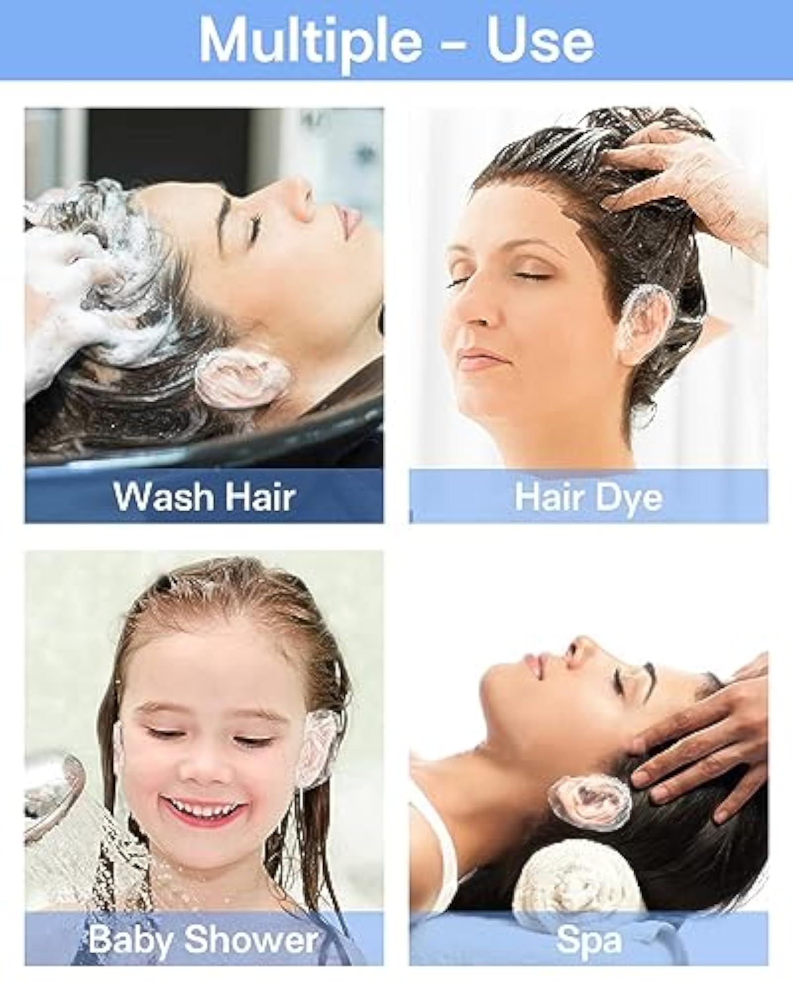 Waterproof Ear Cover Caps for Bathing and Swimming