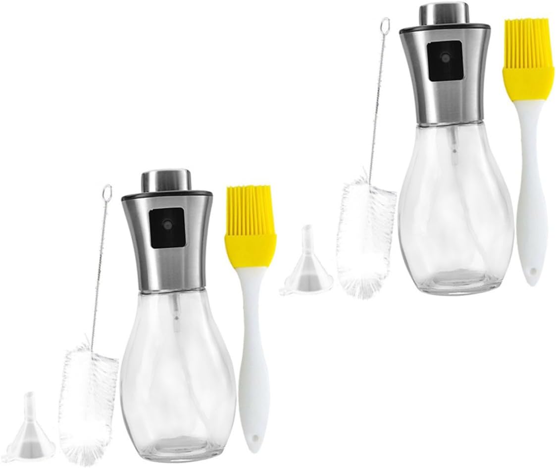 2sets Spray Bottles for Sauce Oil Dispenser Set Mist Oil Bottle Strainer