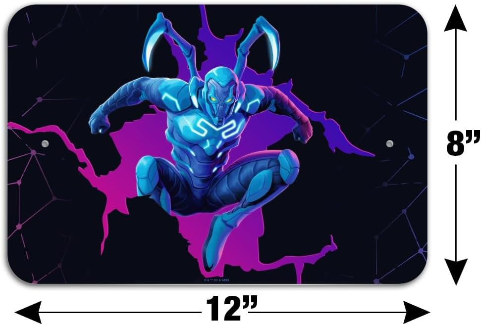 Blue Beetle Character Pose Home, Plastic, 12" x 8" (30.5 cm x 20.3cm)