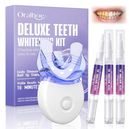 Kit Blanqueador Dental Profesional,Luz LED 3 Piezas LáPiz Blanqueador Dental,Blanqueamiento dental Rápido en Casa para Dientes Blancos,para Limpieza y Eliminacion de Sarro