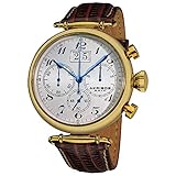 Akribos XXIV Men's AK628YG Gold-Tone Stainless Steel Brown Leather Chronograph Watch