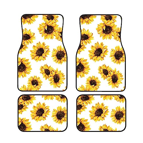 Tapis de sol voiture tournesol avec dossier antidérapant haute sécurité