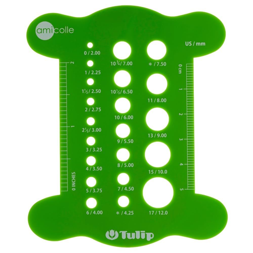 Tulip Knitting Needle Gauge, Green - 1 piece