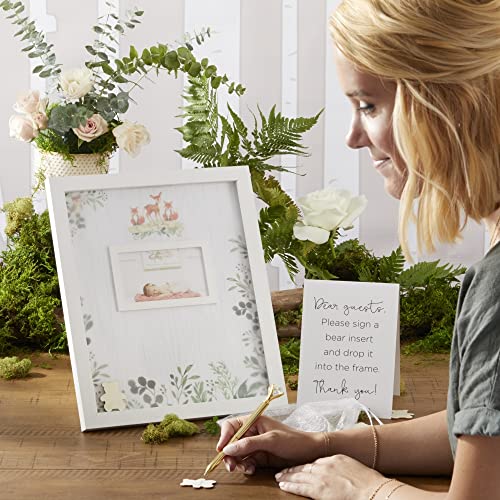Kate Aspen Woodland, One Size, Baby Shower Guest Book Alternative with Wooden Teddy Bear Inserts