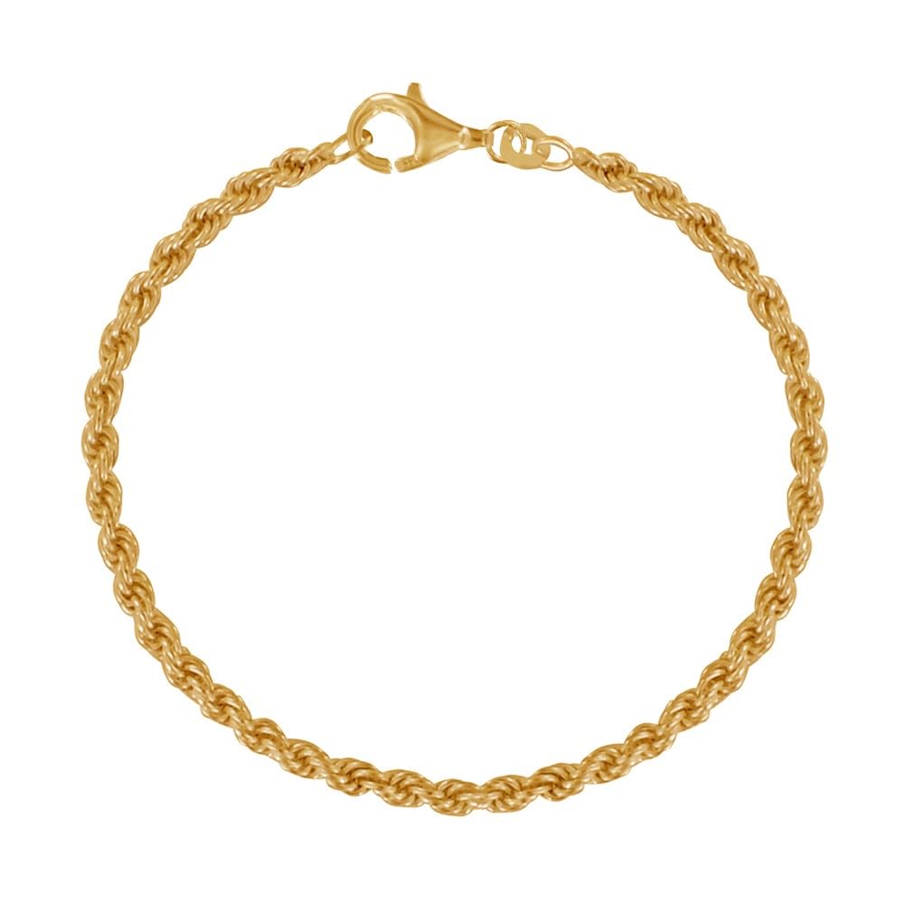 LES POULETTES BIJOUX - Bracciale Placcato Oro Maglia in Corda 3mm