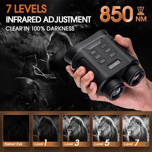 Night Vision Goggles 1080P Infrared Digital Night Vision Binoculars 8X Digital Zoom Night Vision Monocular for Hunting & Camping with 2500mAh Rechargeable Battery Night Vision Scope with 32GB SD Card - Image 6