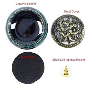 Ceramicincenseburnerwithincensestickholderinsulationuseforstickorcoilincensesageconesandfrankincensefambeblue Urban Country Home Decor Ceramic incense burner with incense stick holder insulation use for stick or coil incense sage cones and frankincense fambe blue urban country home decor