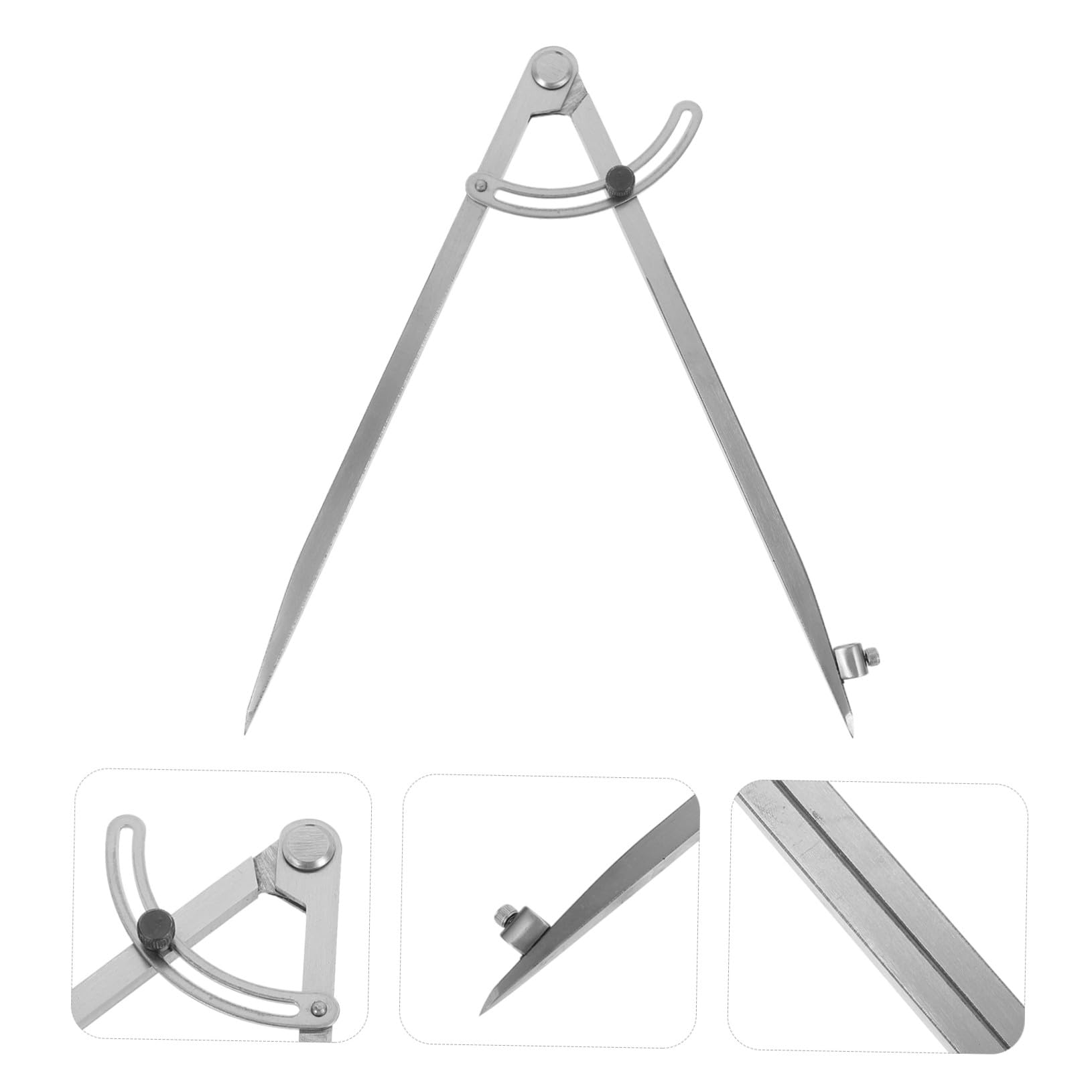 Angoily Compasso da Disegno in Ferro Argento, Resistente e Portatile, per Studenti e Insegnanti, per Back To School Party