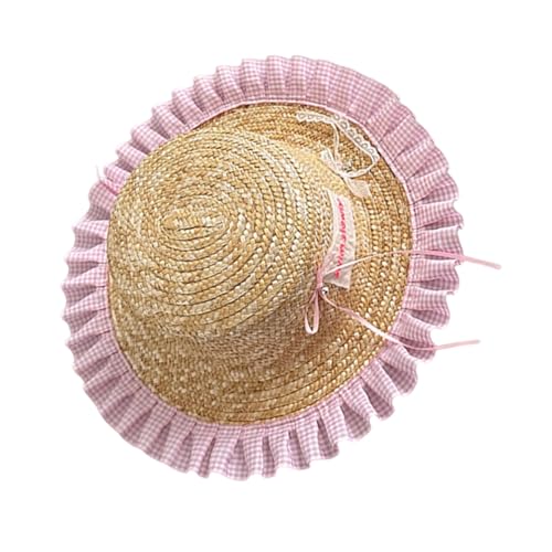 3-10 Year Girls Straw Hat Children's Sunhat for Kids Beach Parties Headgear Vreative Photoshoots Props
