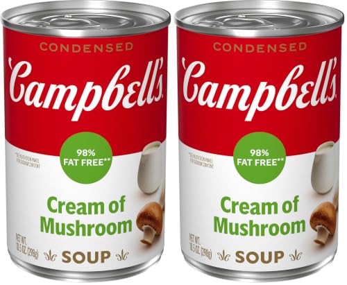 Image of Campbell's Condensed 98% Fat Free Cream of Mushroom Soup, 10.5 Ounce Can (Pack of 2)