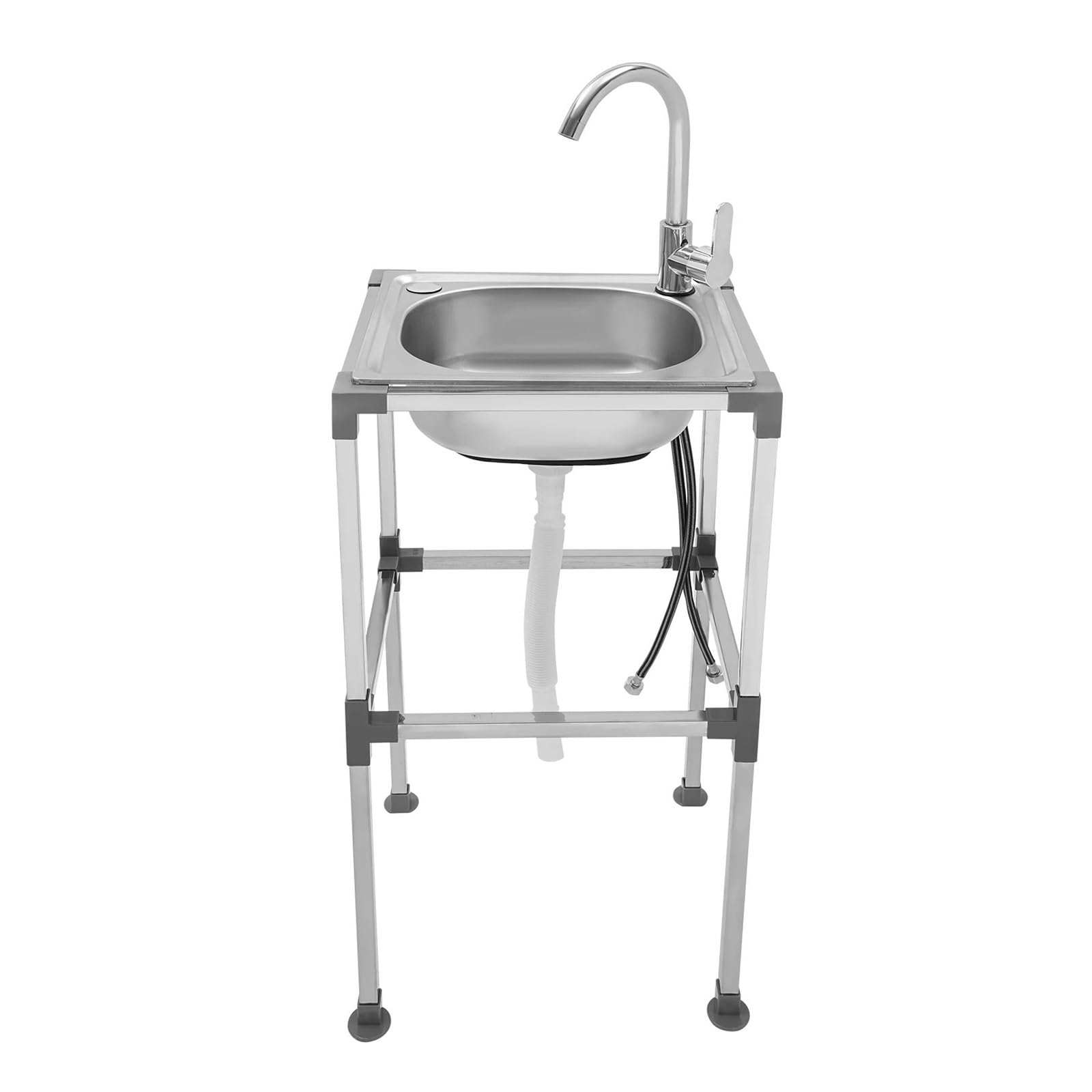 Fregadero de cocina independiente multifuncional de acero inoxidable para camping exterior