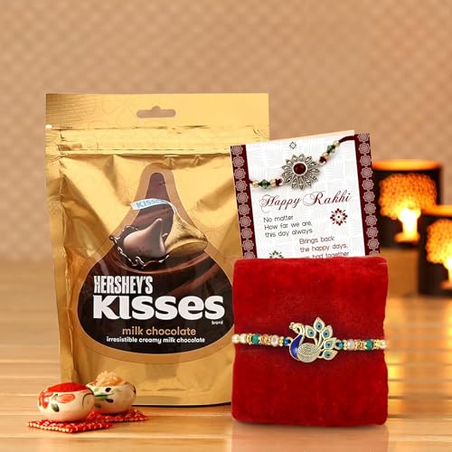 TIED RIBBONS Rakhi for Brother with Chocolate Combo Gift Set - Designer Rakhi for Brother Bhaiya with Chocolates Pack
