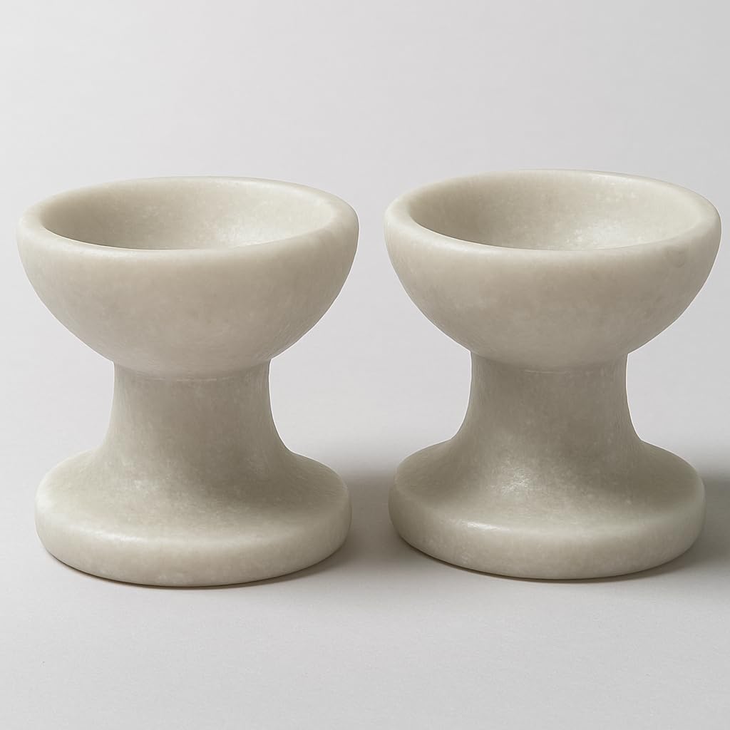 Majestic marble art White Marble Diya, Tealight Candle Holder for Pooja, Temple Decoration, Set of 2 (Small, 2, Piece)-image-47