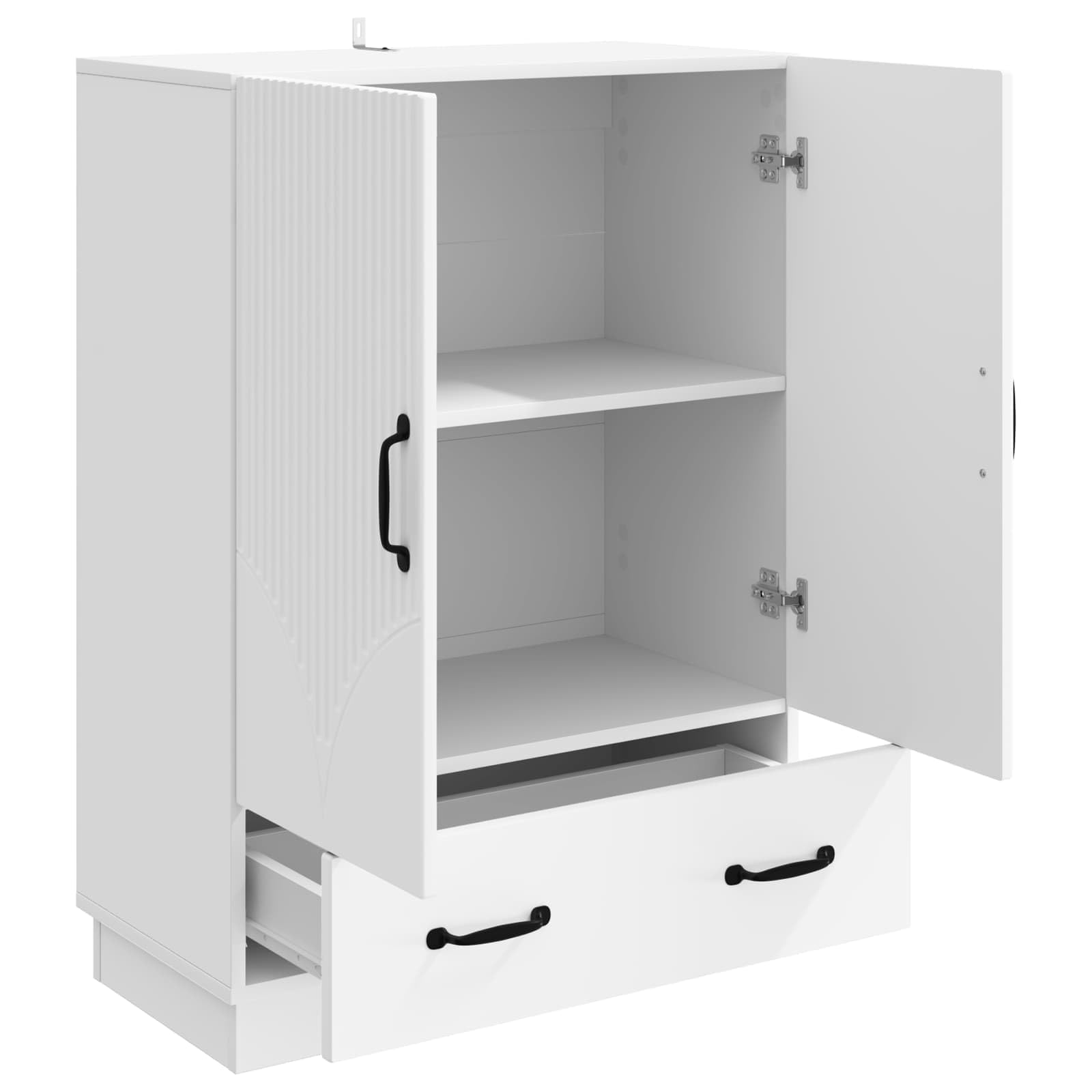 Credenza bianca 66 x 34,5 x 92 cm comò con cassetto