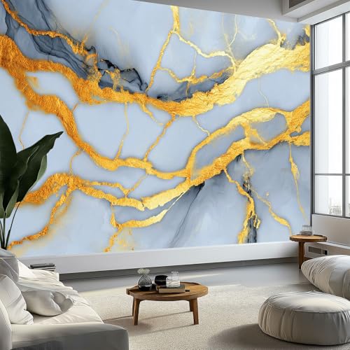 Papier peint marbre gris 350x256 cm pour masquer les défauts - 4