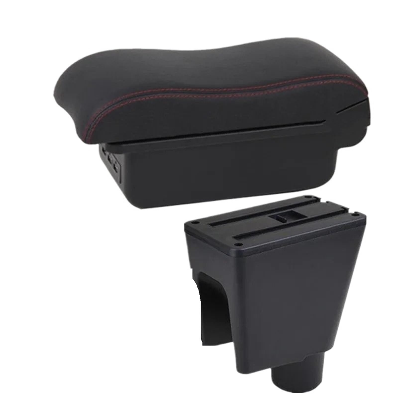 AWGNTQQ Car Armrests For Chevrolet For Spark 3 III Aveo Car Armrest Interior Parts Center Storage Box With USB(B Black red 3USB)