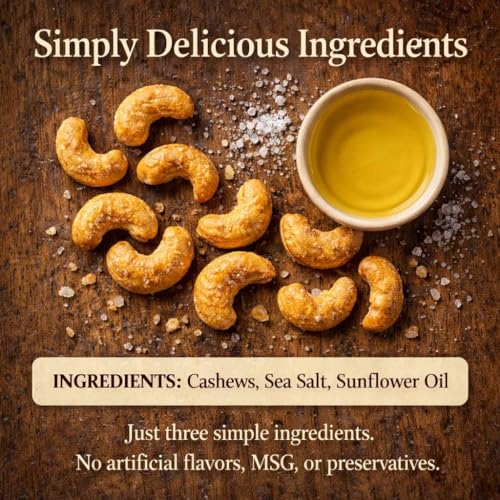 Image of NutraVibez Roasted Salted Cashews 200g Crunchy Whole Kaju Nuts Roasted Dry Fruits Snack Pack Ready to Eat Salted Cashew Nuts for Travel Office Home Kitchen Grocery Use