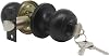 Probrico Black Entry with Key Door Lockset Knobs Flat Ball Keyed Entrance Lock Knobs 1 Pack